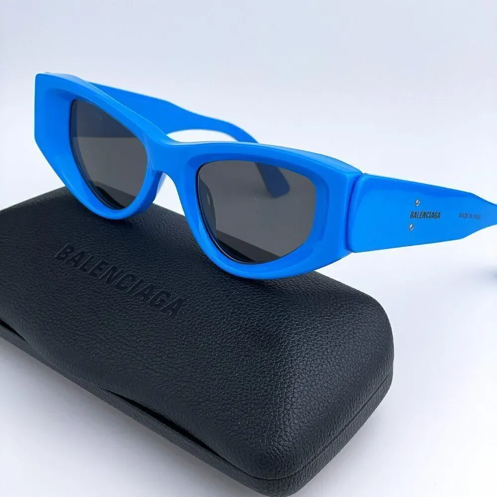 SALE! NEW Balenciaga BB0243S 004 Blue Grey Cat Eye Unisex Sunglasses